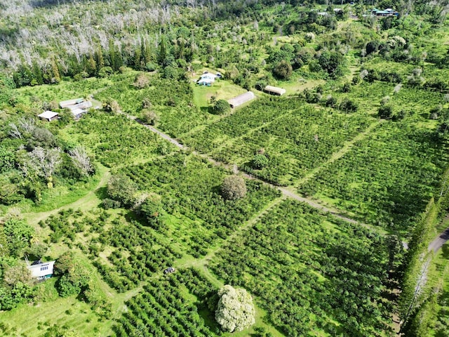 birds eye view of property with a rural view