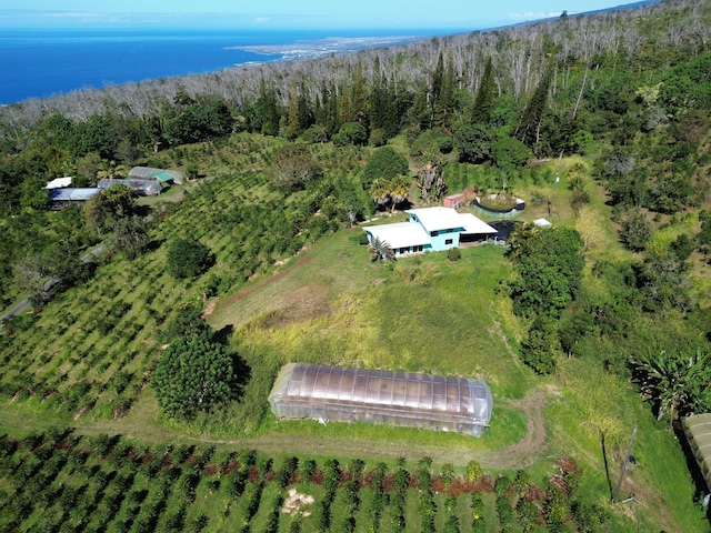 aerial view with a rural view