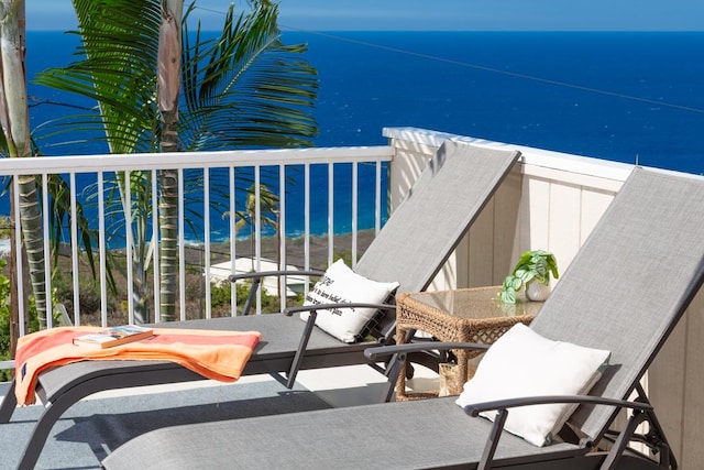 balcony with a water view