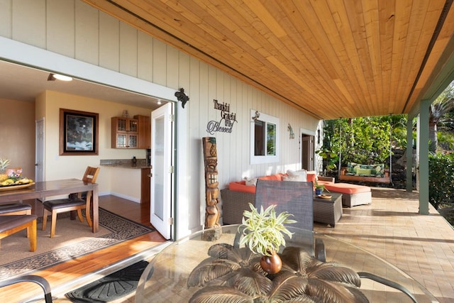 view of patio / terrace featuring an outdoor living space