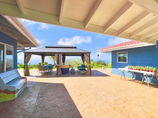 view of patio / terrace featuring a gazebo