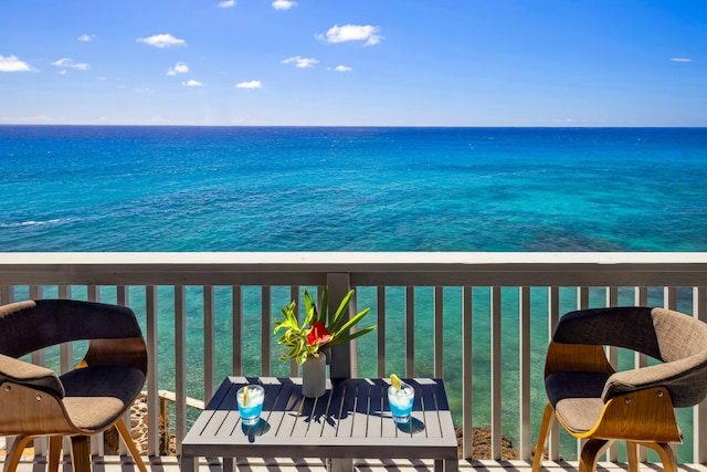 balcony with a water view