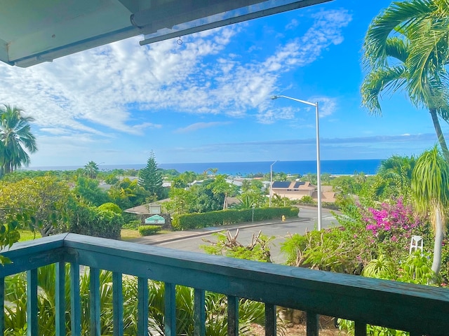 balcony with a water view