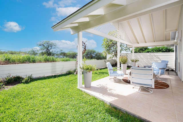 view of yard with a patio area