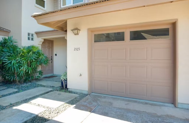 entrance to property with a garage