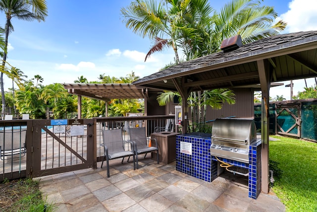 view of patio featuring grilling area