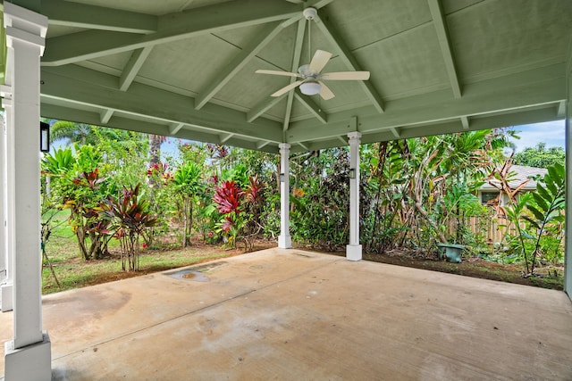 view of patio with ceiling fan