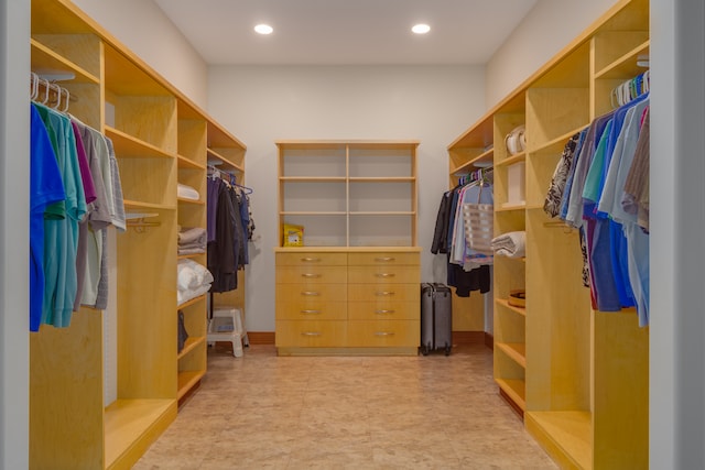 spacious closet with radiator heating unit