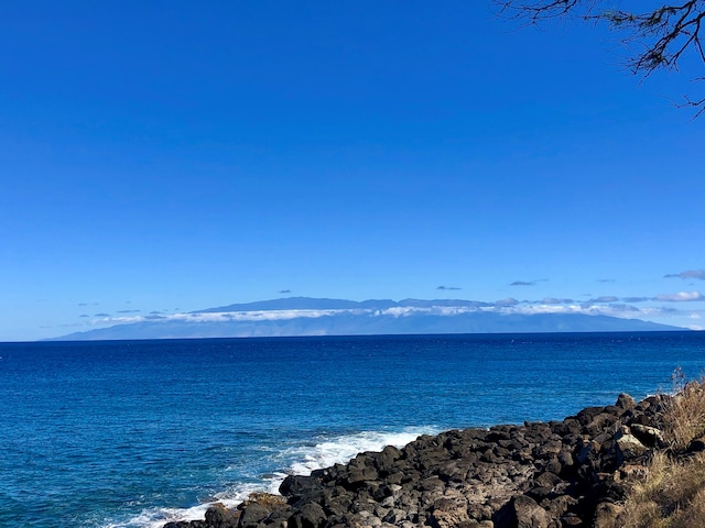 property view of water featuring a mountain view