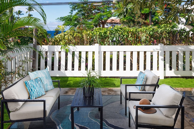 view of patio featuring an outdoor living space