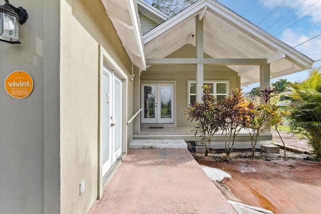 entrance to property with french doors