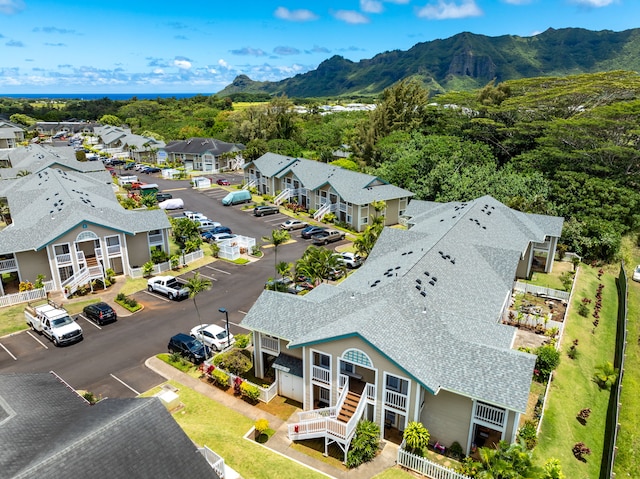 bird's eye view featuring a mountain view