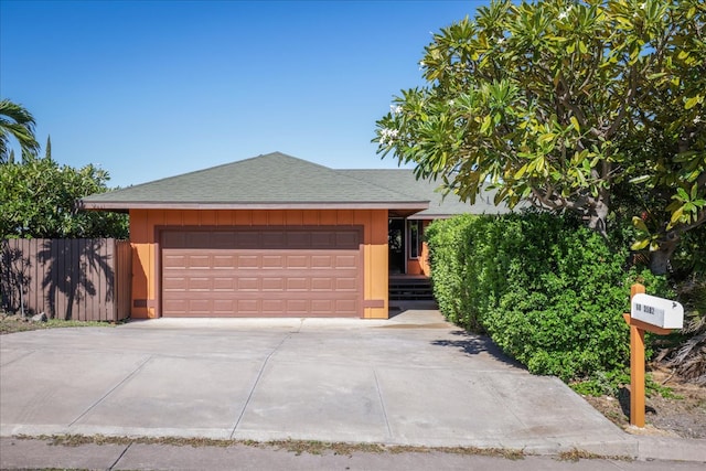 view of front of home with a garage