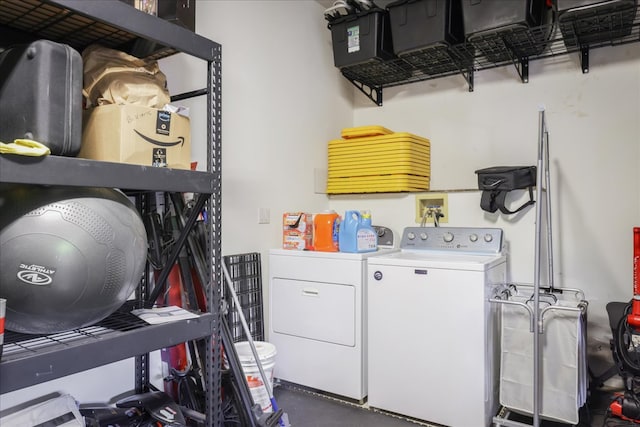 laundry area featuring washer and dryer