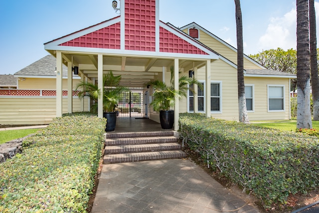 exterior space featuring a porch