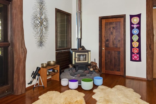 living room featuring dark hardwood / wood-style flooring