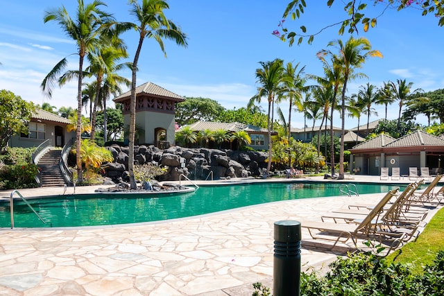 view of pool with a patio