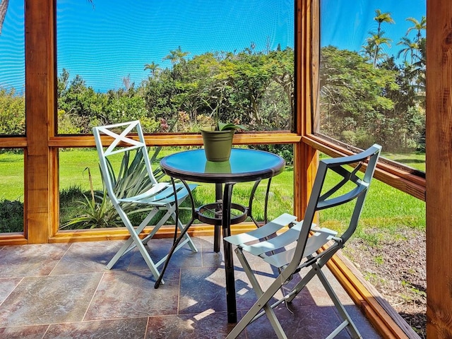 view of unfurnished sunroom