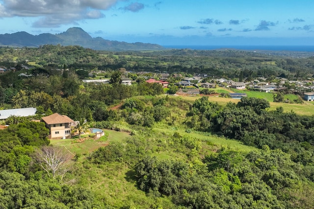 aerial view featuring a mountain view