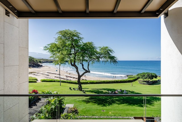 property view of water with a view of the beach