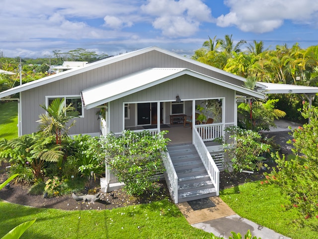 view of front of home with a porch