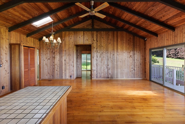 interior space with beam ceiling, wood ceiling, and light hardwood / wood-style floors