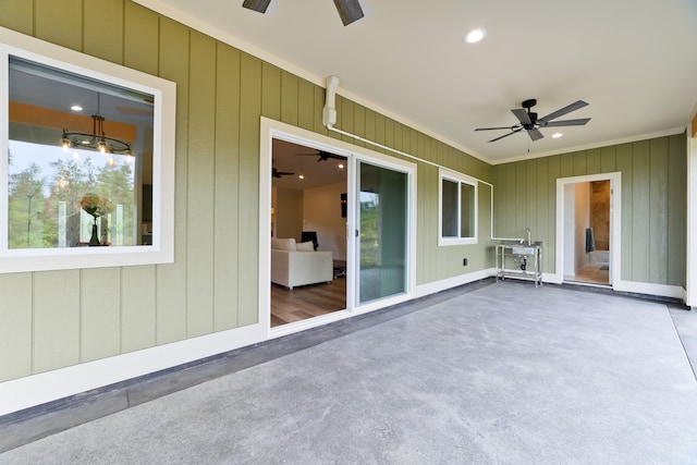 view of patio / terrace with ceiling fan