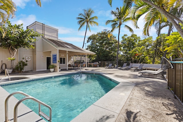 view of pool with a patio area