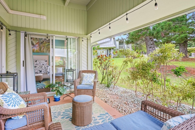 3880 Wyllie Rd Unit 11A, Princeville, HI 96722 - view of patio featuring an outdoor living space