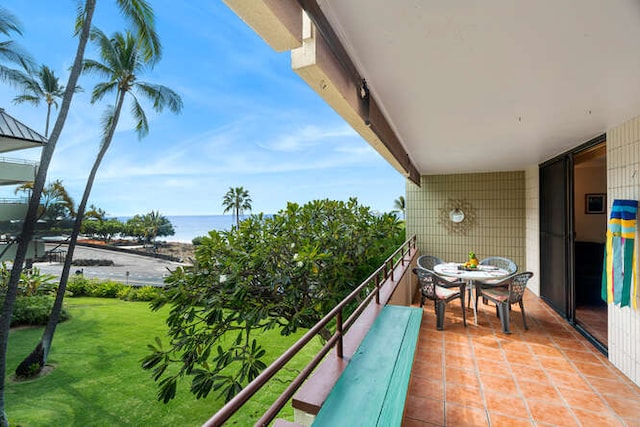 balcony with a water view