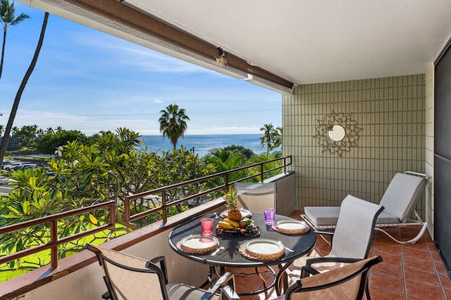 balcony with a water view