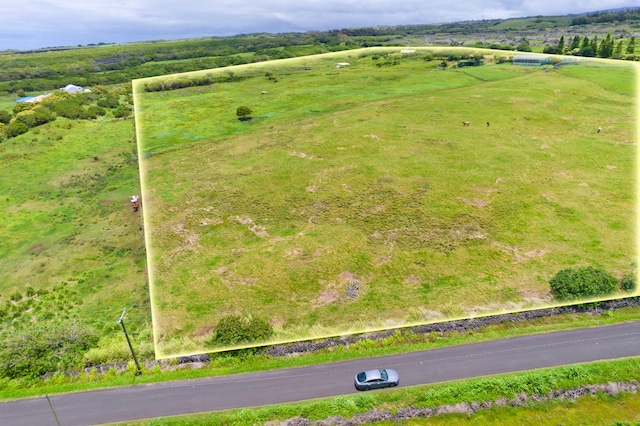 aerial view featuring a rural view