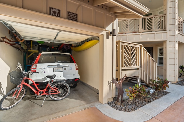 view of garage