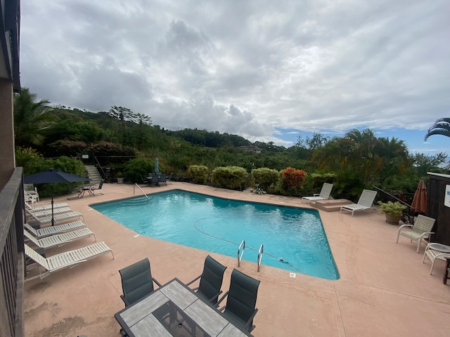 view of pool with a patio