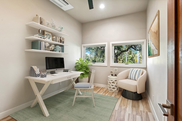 office featuring wood-type flooring