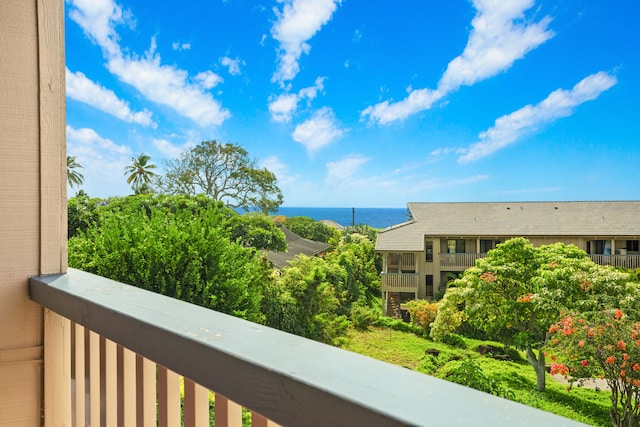 exterior space featuring a water view