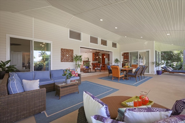 view of patio / terrace with an outdoor living space