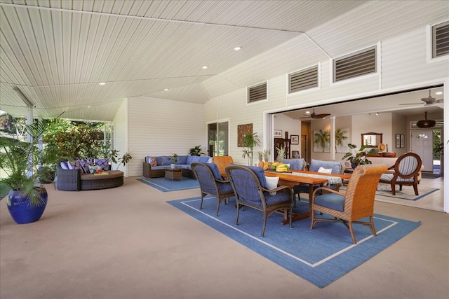 view of patio with an outdoor living space