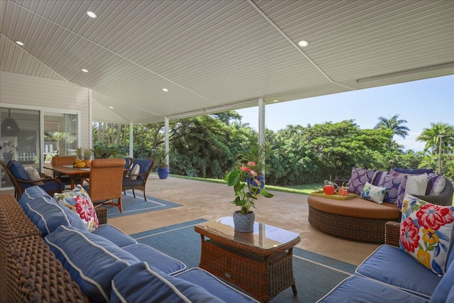 view of patio featuring an outdoor living space