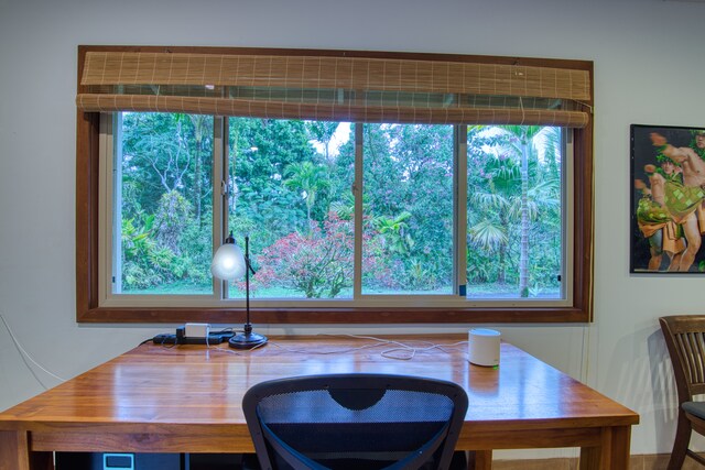 dining room with plenty of natural light