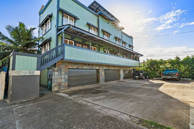 view of property with a garage