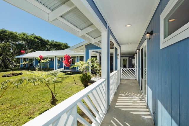 balcony with covered porch