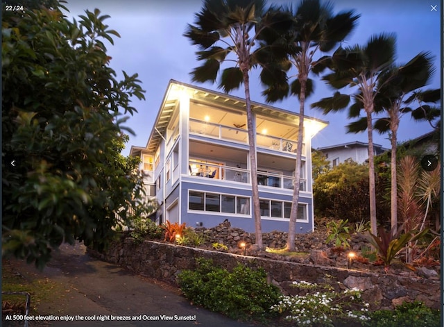 exterior space with a balcony