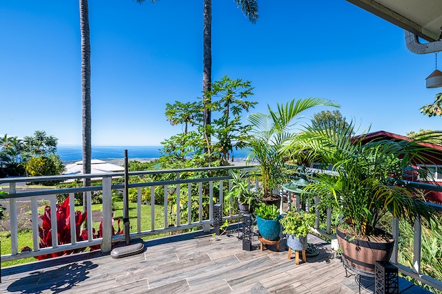 balcony with a water view