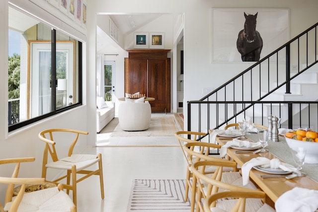 interior space with lofted ceiling