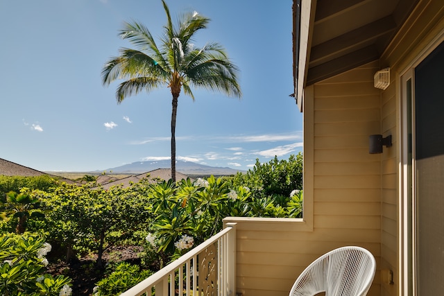 balcony with a mountain view