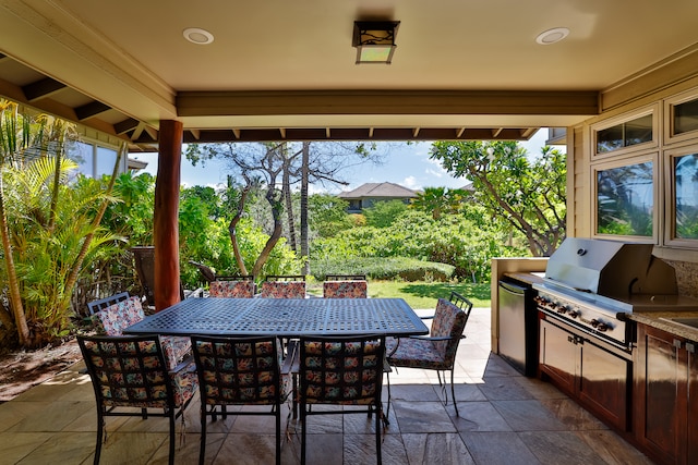 view of patio / terrace with area for grilling