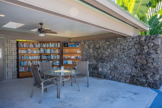 view of patio with ceiling fan