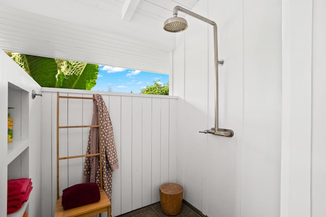 interior details with walk in shower