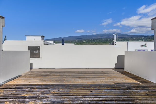 view of patio featuring a mountain view